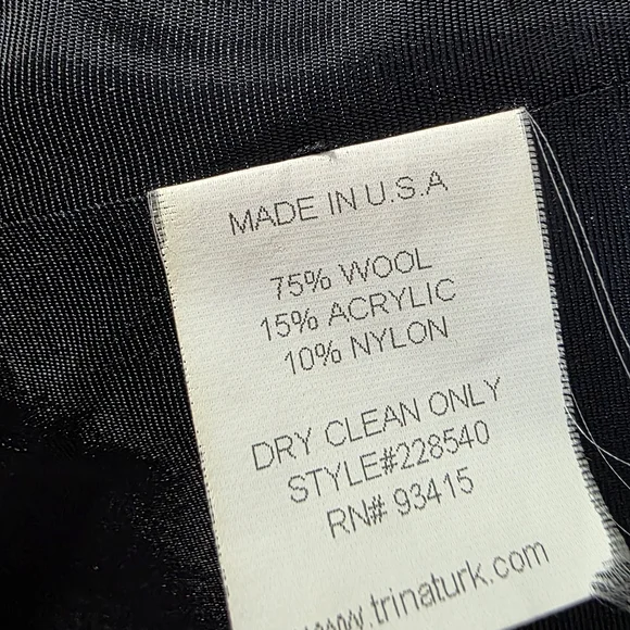 Trina Turk Black White Chic Classic Ruffled Tweed Blazer Jacket Sz 4 - Picture 4 of 10